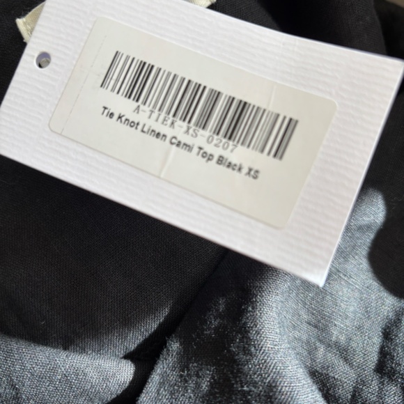 Luxmii Tie Knot Cami in Black Linen - New with Tags! - Picture 8 of 8